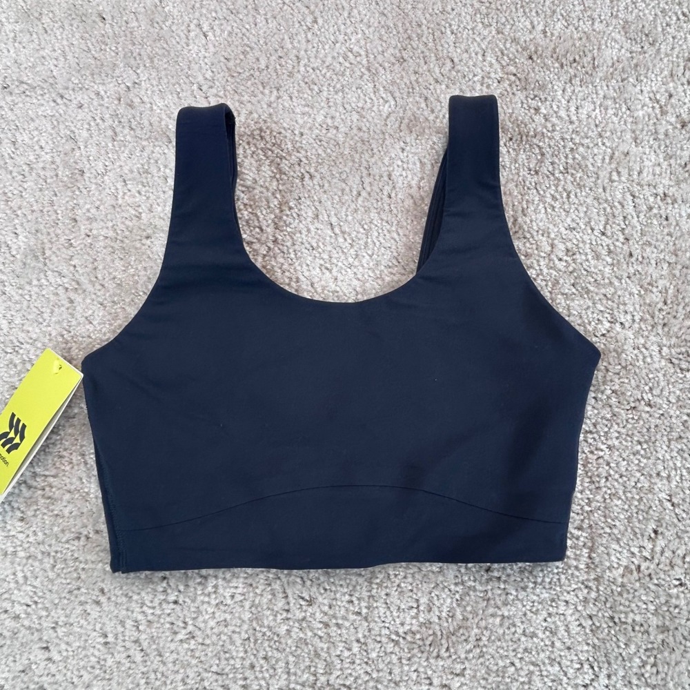 All in Motion Everyday Soft Double U Longline Sports Bra Black Small NWT
